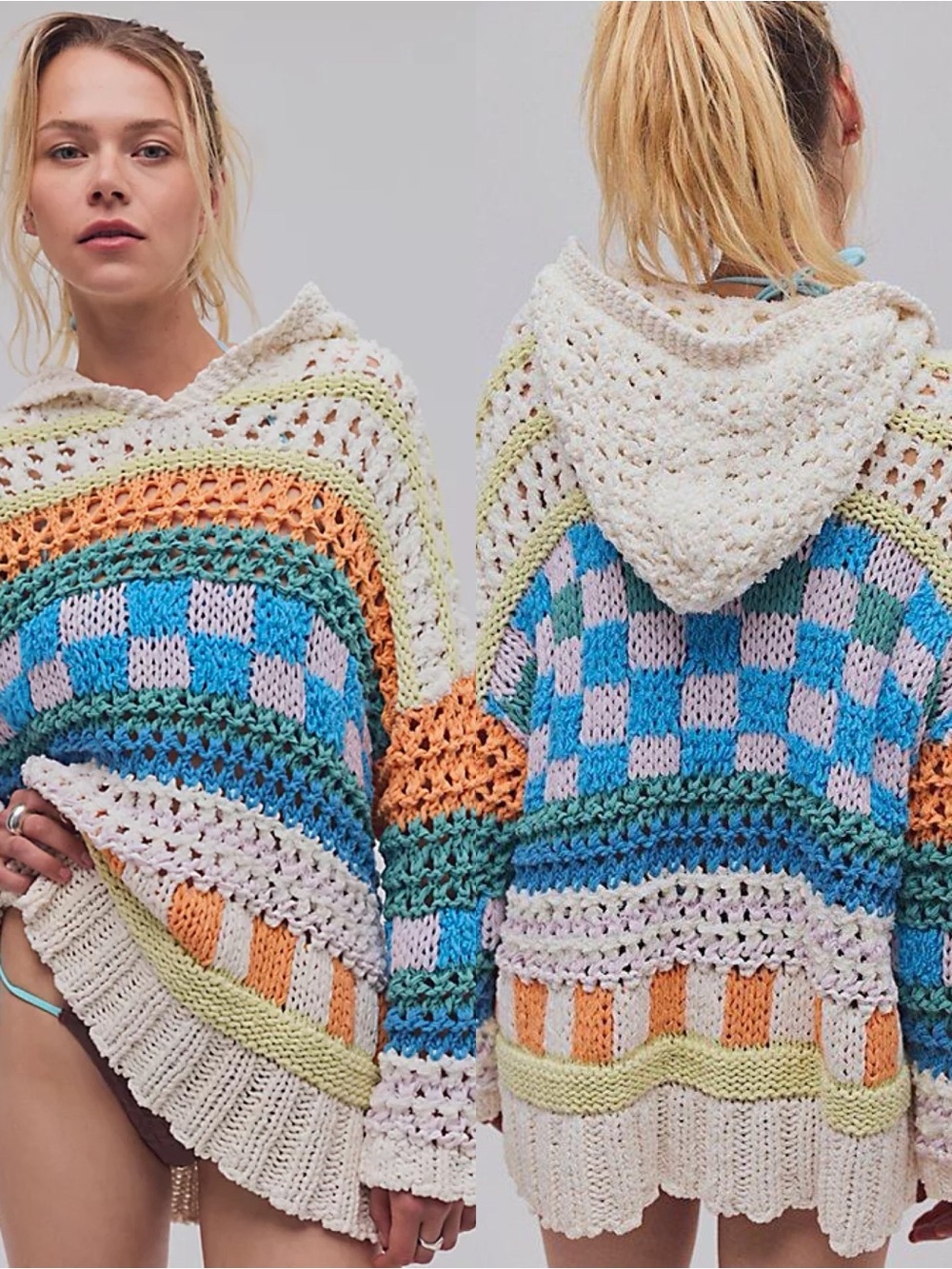 NWT- Free People Poolside Crochet Hoodie